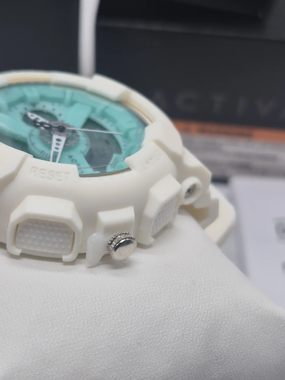 Ativa White Watch with Teal Dial - Digital Analog Sport Style